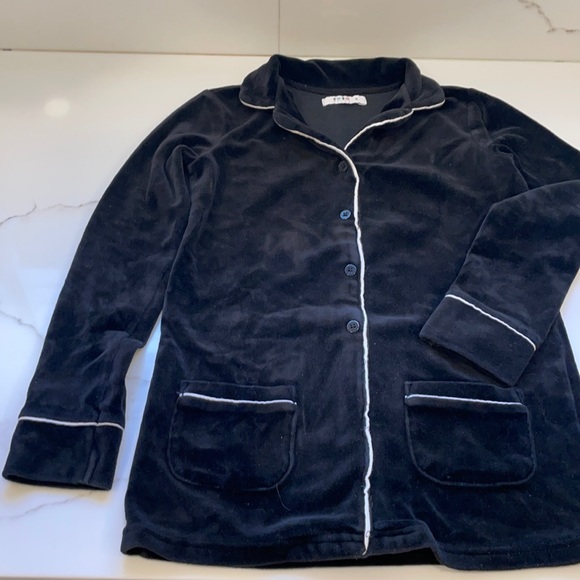 Coco Blanc kids plush black velour loungewear set - Picture 1 of 4